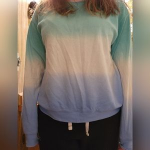 Blue ombre long sleeve shirt